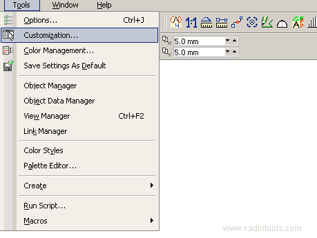 Personalizar las barras de herramientas de CorelDraw